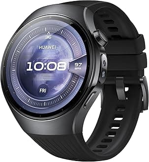 WATCH 5 46mm Smartwatch, Multi-sensing X-TAP technology, Real-Time Fingertip Blood Oxygen,eSIM,Intuitive Smart Gestures, iOS&Android, Black, 3 months additional HuaweiCare+(Amazon Exclusive)