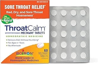 ThroatCalm Tablets for Relief of Sore Throat, Scratchy, Red or Dry Throat, and Hoarseness - 60 Count
