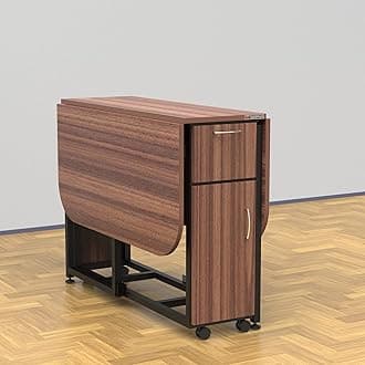 InnoFur Forito Folding 4,2 Seater Dinning Multipurpose Table| Dining Room Set Wooden with Steel Frame for Home and Kitchen (Regular (4 Seater), Brown)