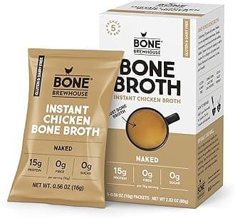 Bone Brewhouse - Unflavored Chicken Bone Broth Protein Powder - Keto & Paleo Friendly - Instant Soup Broth - 15g Protein - Natural Collagen, Gluten-Free & Dairy Free - 5 Servings