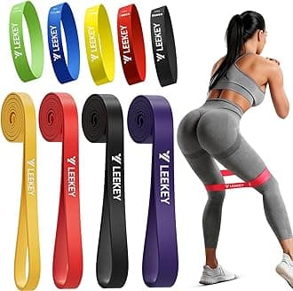 LEEKEY Resistance Bands, Exercise Bands with Bag, 5-85LB Home Strength Bands for Working Out,Travel、Gym Room、Physical Therapy -USA Original Patent