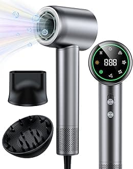 Hair Dryer,160000 RPM Brushless Motor Blow Dryer, 200 Million Negative Ionic, Low Noise Thermo-Control Professional Hair Dryer with Diffuser and Nozzle,Portable Hair Blow Dryer for Home Travel