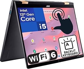 Chromebook Spin 714 2-in-1 FHD+ Touchscreen, 13th Gen Intel 10-Core i5-1335U (Beat i7-1270P), 8GB LPDDR4X RAM, 256GB PCIe SSD, WiFi 6, Bluetooth 5.2, Backlit Keyboard,