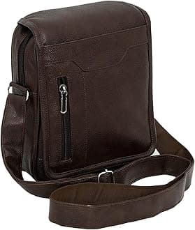 Storite PU Leather Stylish Sling Messenger Bag For Men | Multipurpose Crossbody Bag With Adjustable Strap For Travel And Office Use - DarkBrown (25.5 x 7 x 20 Cm)