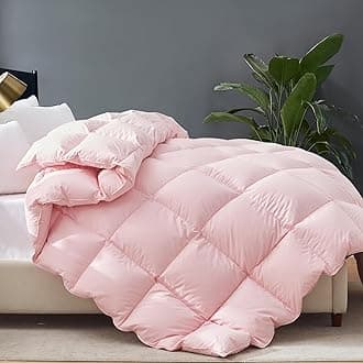 Cosybay Feather and Downfiber Comforter Twin/Twin XL, Fluffy Duvet Insert, All Season Cotton Cover Luxury Hotel Bed Comforter with Corner Tabs, Twin Size(Pink, 68"x90"