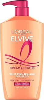 Elvive Dream Lengths Restoring Shampoo With Fine Castor Oil and Vitamins B3 and B5 for Long, Damaged Hair, Visibly Repairs Damage Without Weighdown With System, 28 Fl Ounce