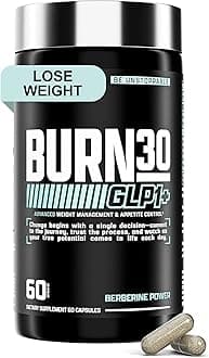 BURN30 GLP-1 Supplement - Super Berberine Weight Management Support GLP1 Naturally | Advanced Appetite Control & Metabolism Support with Clinically Studied Ingredients  | Stimulant Free