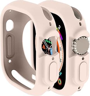 Compatible for Apple Watch Ultra 3/2/1 49mm Case All-Round Shockproof TPU Silicone Protective Cover Bumper Shock-Absorbing Scratch-Resistant Case for Women Men (Pink)