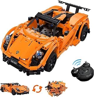 421 Pcs STEM Remote Control Block car, DIY Construction RC racing Car Kits 2.4GHz, elastic Rubber Tire, Openable door, Bonnets Exquisite Details 5+ Years old