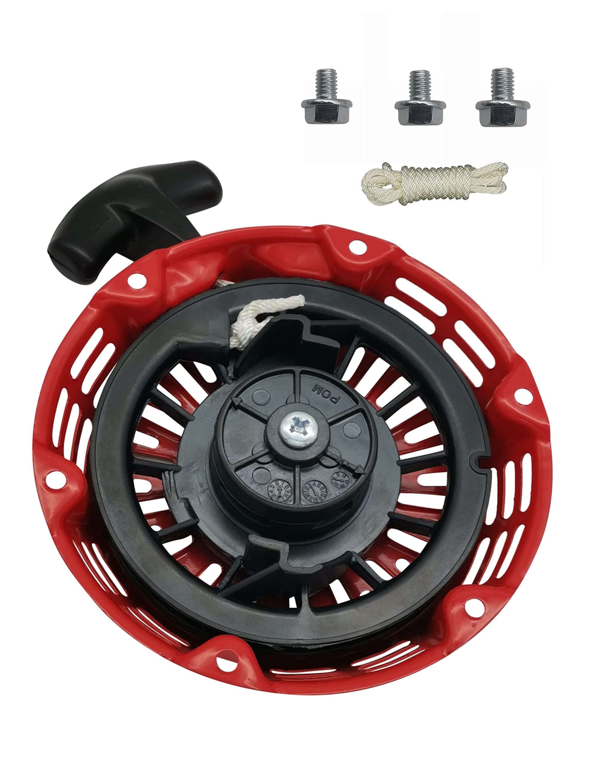 YAMAKATO GX160 Pull Start Assembly w/Recoil Starter Rope for Honda GX200 GX120 Pull Cord Replacement Red 28400-Z0T-003ZB 28400-ZH8-023ZB 28400-Z4M-305ZB