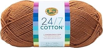 Lion Brand Yarn 761-124 24-7 Cotton Yarn, Camel
