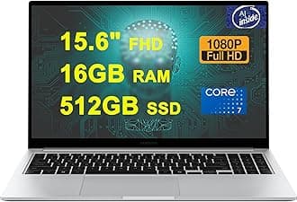 Galaxy Book 4 Business Copilot AI PC Laptop 15.6" FHD Anti-Glare Intel 10-core Core 7 150U (>i7-1335U) 16GB RAM 512GB SSD Backlit Fingerprint USB-C Long-Lasting Battery Win11 Silver