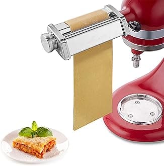 Pasta Roller Attachment for KitchenAid Stand Mixer, Pasta Roller KitchenAid Attachment, Stainless steel Pasta Roller Machine with 8 Adjustable Thickness Knob by Gvode
