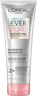Glossing Sulfate Free Shampoo with Glycolic Acid, Hair Care for Lasting Shine and Smoothness for Dull, Dry Hair, EverPure, 6.8 Fl Oz
