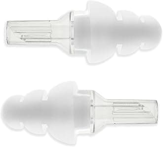 Etymotic Research ER20 ETYPlug Hearing Protection Earplugs, Large Clear Stem with White Tip (Clear)