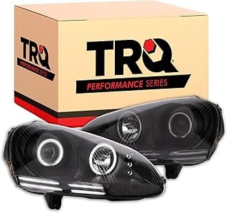 TRQ Performance Headlight Set Compatible with 2005-2010 Volkswagen Rabbit