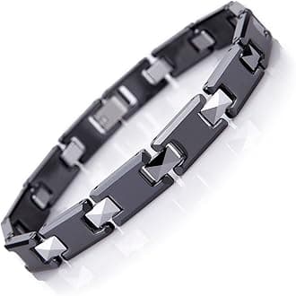 Men’s Tungsten & Ceramic Bracelets – Black & Gold or Black & Silver – Scratch-Resistant, Secure Snap-Lock, Gift-Ready