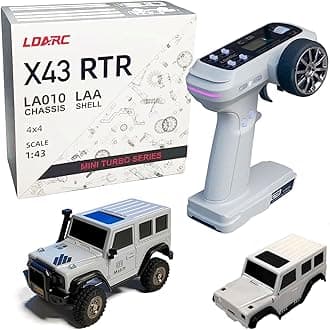 LDARC 1:43 Scale Mini RC Crawler RTR RC Rock Truck 4x4 2.4GHZ Hobby Grade Remote Control Car Model Vehicle RC Buggy (X43-Grey)