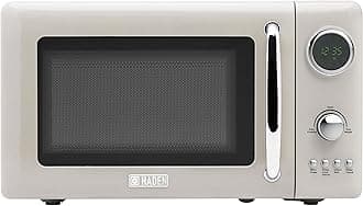 700 Watt 0.7 Cubic Foot Microwave Oven with Digital Controls, Defrost, and Instant Start Countertop Small Appliance, Putty/Chrome