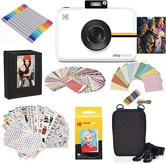 Amzroditc20K1W Step Touch Instant Camera With 3.5” Lcd Touchscreen Display 13 Mp, 1080P Hd Video, White