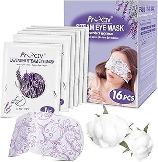 ProCIV 16 Packs Steam Eye Mask Heated Eye Mask Warming Eye Mask Self Heating Mask for Dry Eyes,Fatigue Disposable,Moist Hot Eye Mask,Travel Essentials,Sleep Gift Set for Women/Men/Mum/Dad(Lavender)