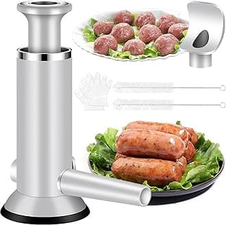 Sausage Stuffer Meatball Maker [2024 New], 2 in 1 Vertical Sausage Stuffer Machine Kitchenaid Sausage Stuffer Kit, Homemade Manual Sausage Maker Tool for Commercial,Household Use, 2 Stuffer Tubes