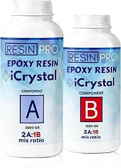 Resin Pro ICRYSTAL EPOXY – 4.5 kg: Ideal for Jewellery Making, River Table and Artistic Creations – Certified Non-Toxic – Technical Assistance in Italian – 100% Made in Italy