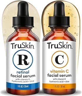 Face Serum Duo – Vitamin C Serum & Retinol Serum for Face – AM & PM Anti Aging Skincare Routine – Brightening & Smoothing Facial Serums, 1 fl oz Each