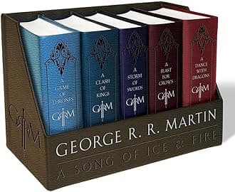 George R. R. Martin's A Game of Thrones Leather-Cloth Boxed Set (Song of Ice andFire Series): A Game of Thrones, A Clash of Kings, A Storm of Swords, A Feast for Crows, and ADance with Dragons