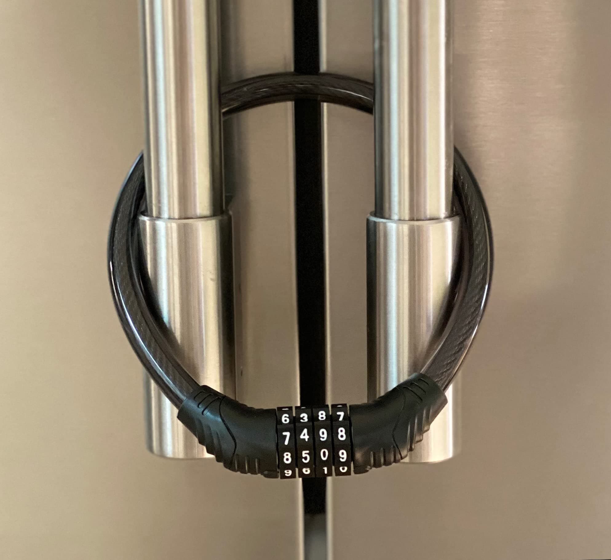 Urban August Refrigerator Lock for Kids & Adults, 4-Digit Code Fridge Lock for French-Door Refrigerators, & Versatile Cabinet (One)