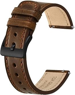 Leather Watch Straps, Classic Oil Waxed Leather, Quick Release Replacement Band for Men and Women, Band Width 18mm 20mm 22mm
