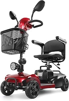 4 Wheel Mobility Scooter - Foldable Mobility Scooters for Adults, Long Range 15 Miles, Max Load of 330lbs, All Terrain Mobility Scooter with Basket & Cup Holder