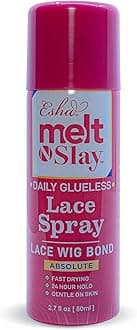 Esha Melt N Slay Glueless Lace Spray, Melting and Holding for Wigs, Lace Bond Adhesive Spray for Closure Wigs, Extensions, Strong, Natural Forming Hold, Protect Edges (80ML)