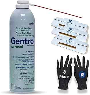 - Gentrol Aerosol IGR 16 oz. Can, 3 Pack Riddy Cockroach Traps, 3 Riddy Nitrile Gloves Included, Complete Control Kit, Long-Lasting Protection