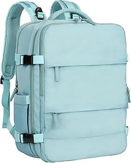 DikaslonLaptop Backpack, Large Business Laptop Bag with USB Charging Port, Water Resistant Travel Computer Bag Fits up to 15.6 Inch Laptop and Notebook (Light BLue)
