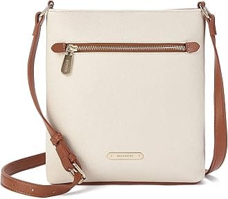 BOSTANTEN Crossbody Bags Purses for Women Trendy Soft Vegan Leather Shoulder Handbags with Adjustable Strap Zipper Pocket, B01-white Beige, Medium, Crossbody Purses Bags for Women
