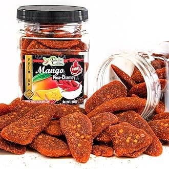Dulces Colibri - Mango Pica-Chamoy | PREMIUM | VERY SPICY! | Family Size - 16oz Jar | Mess Free | Soft Chewy Mango Slices |