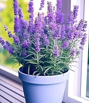 Live Wonderful All Season Purple Lavender Flower Tree Healthy Live Plant For Home Garden Outdoor Indoor plant With Black Pot