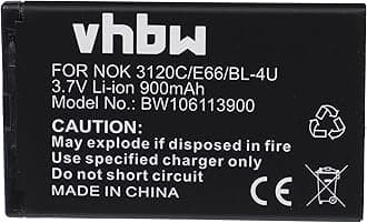 vhbw Battery compatible with teXet TM-333, TM-D305 Mobile Phone Smartphone (900 mAh, 3.7 V, Li-Ion)