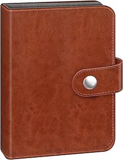 FINTIE Mini Photos Album Book for 2x3 Inch Films - 52 Pockets Small Albums for Fujifilm Instax Mini Instant Camera/Polaroid Hi-Print Pictures, Kpop Photocard Holder Binder, Vintage Brown