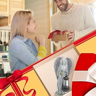 Outdoor Garden Statues Praying Angel Statue 14" Grave Decorations Magnesium Oxide Stone Grey Yard Patio Deck Home Entryway Hallway Sculpture