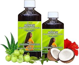 Adivasi Neelambari Herbal Hair Oil 750ml, Natural Herbs And Roots Oil, No Side Effects (Pack Of 2)