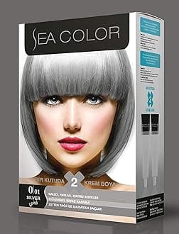 Sea Color Permanent Hair Dye (0.01, Silver,100ml, Set of 3)