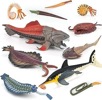 Ancient Creatures Animal Action Figures Model 11 PCS Dunkleosteus Cephalaspis Opabinia Party Favors Supplies Cake Toppers Set Desktop Decoration Toys for Boys Girls Kid Toddlers