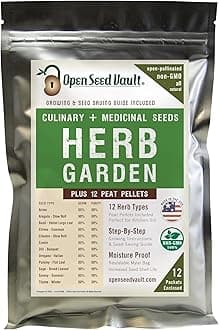 Open Seed Vault | 4,000 Heirloom Seeds | 12 Variety Pack of Herb Seeds | 2026 Season | Non GMO Vegetable and Fruit Seeds | Planting Outdoor & Indoor Garden | Gardening Starter Kit High Yield Produce