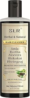 SLR Khadi Amla Reetha Aloevera Shikakai Bhringraj Shampoo Natural & Herbal Shampoo/Cleanser Sls & Paraben Free- 210 Ml (Pack Of 1)
