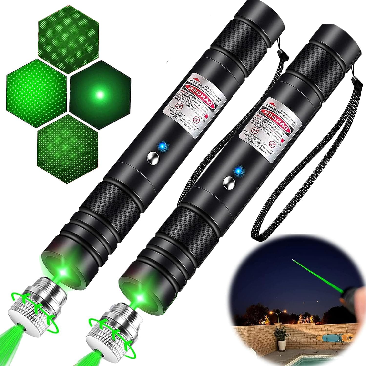IVVTRYI 2 Pack Green Laser Pointer for TV, LED, and LCD Screen Presentations and Outdoor Office Construction