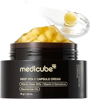 Deep Vitamin C Golden Capsule Face Moisturiser - Liposome Capsules For Wrinkles, Skin Radiance - Transparent Gel for Glow Hydration - Korean Skin Care 1.94 oz