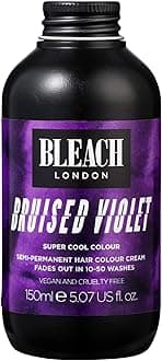 Bleach London Bruised Violet Super Cool Colour - Deep Purple Hair Dye - Vegan & PETA-Approved Semi-Permanent Direct Dye - 150 ml