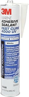 3M 06580 Marine Adhesive/Sealant Fast Cure 4000 UV, White / 1/10 Gallon